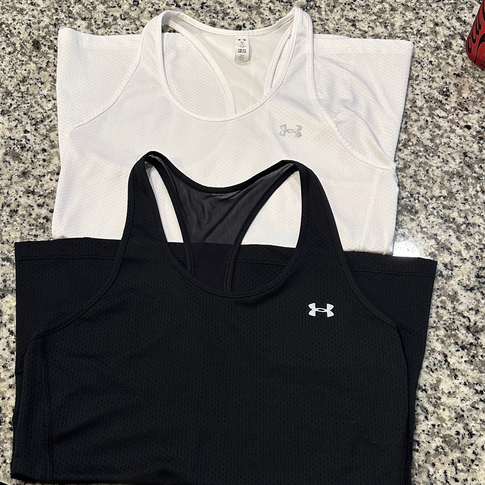 Under Armour Women's Dual Pack Black and White Tank Tops